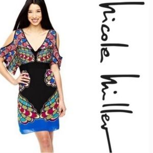 NICOLE MILLER peacock dress size 10